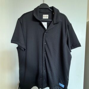 Scotch & Soda NEW Men’s Black Short-Sleeve Button-Up Shirt